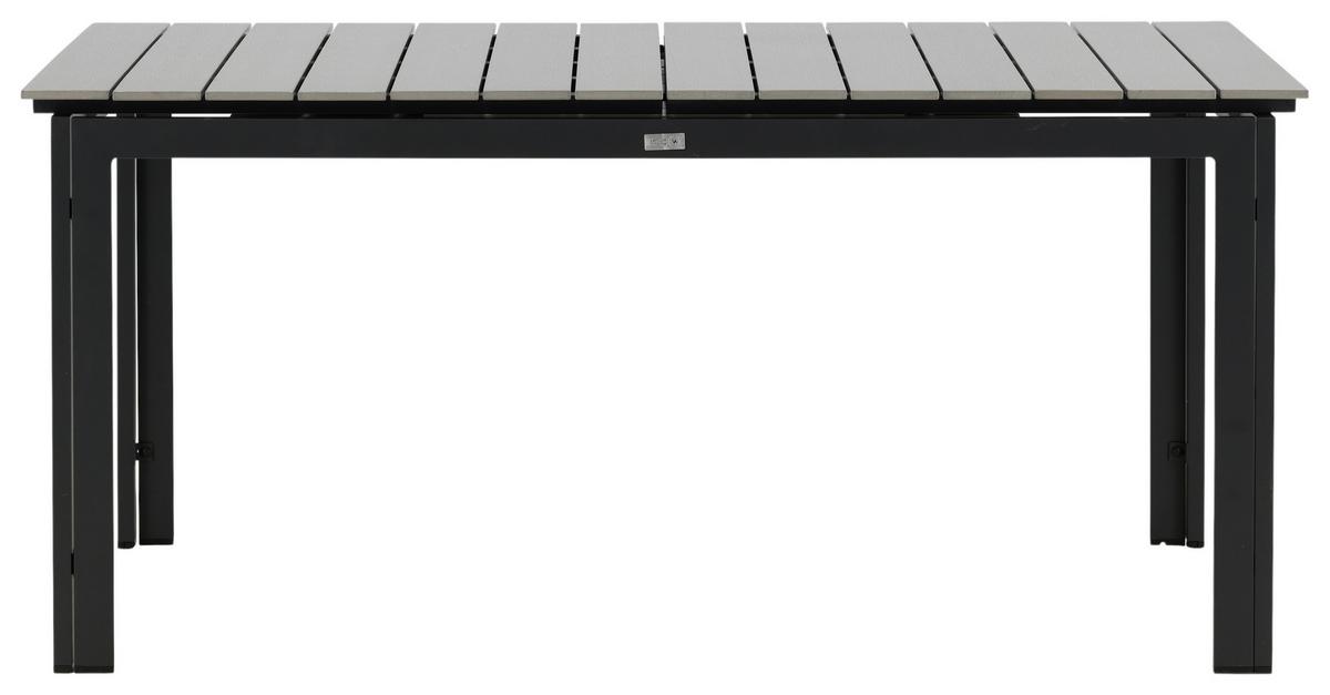 Gartentisch Levels Aluminium L 160 cm - Schwarz/Grau, KONVENTIONELL, Metall (160/100/75cm) - Gardenson
