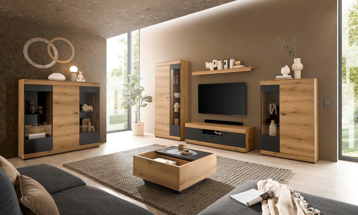 Wandboard Soleto Eichefarben B: 150cm - Eichefarben, Design, Holzwerkstoff (150/8/20cm) - MID.YOU