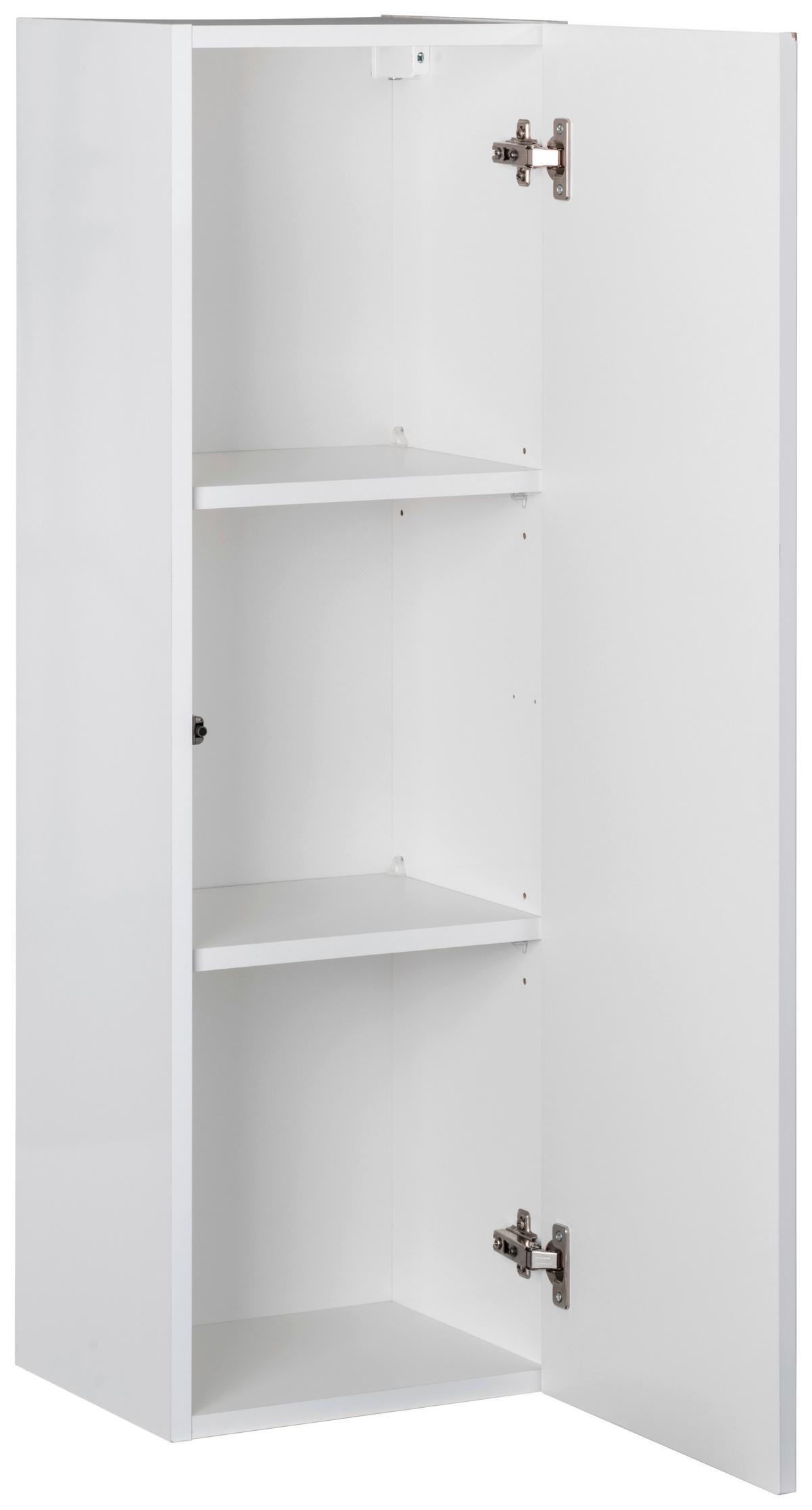 Hängender Midischrank New York B: 33 Cm Weiß - Weiß Hochglanz/Weiß, MODERN, Glas/Holzwerkstoff (33/102/28,5cm) - MID.YOU