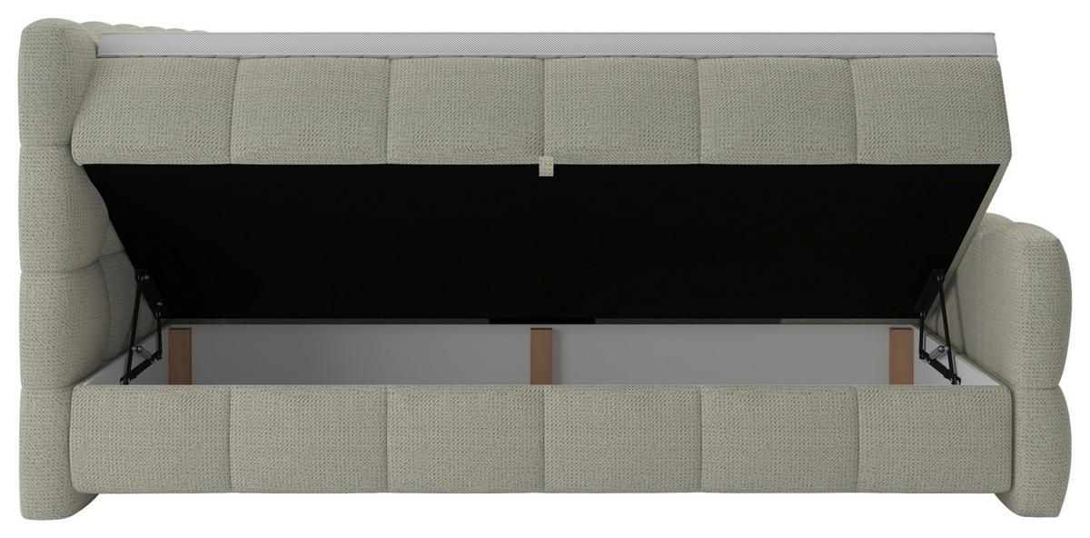 BOXSPRINGBETT inkl. Bettkasten 120x220 - Ecru/Schwarz, Trend, Holz/Holzwerkstoff (120/220cm) - Sembella