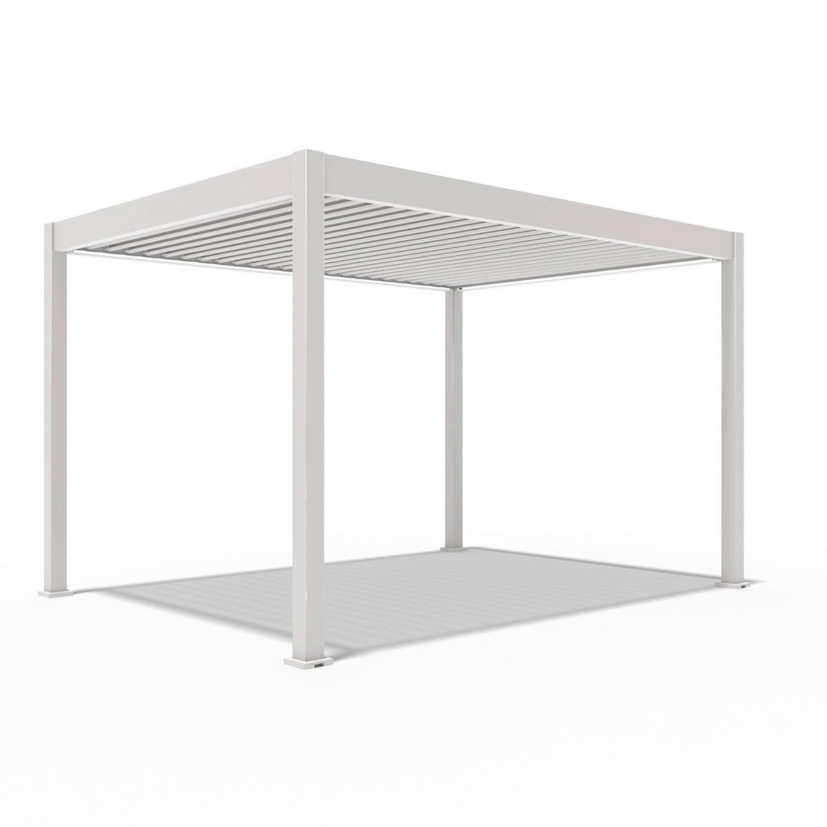 Pergola Deluxe 400x255x300cm Wetterfest, Elektrisch - Weiß, Basics, Metall (400/255/300cm) - Gardenson