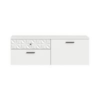 Schuhschrank Prisma Weiß B: 110 cm - Weiß, Design, Holzwerkstoff (110/38/35cm) - MID.YOU