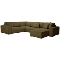 Wohnlandschaft Vouge Grün U: 283x371x208 Cm - Buchefarben/Schwarz, KONVENTIONELL, Textil (283/371/208cm) - Livetastic