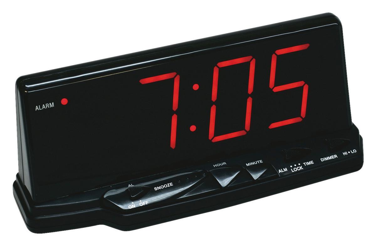 Ébresztőóra Home - fekete, műanyag (21/8,5/8,5cm)