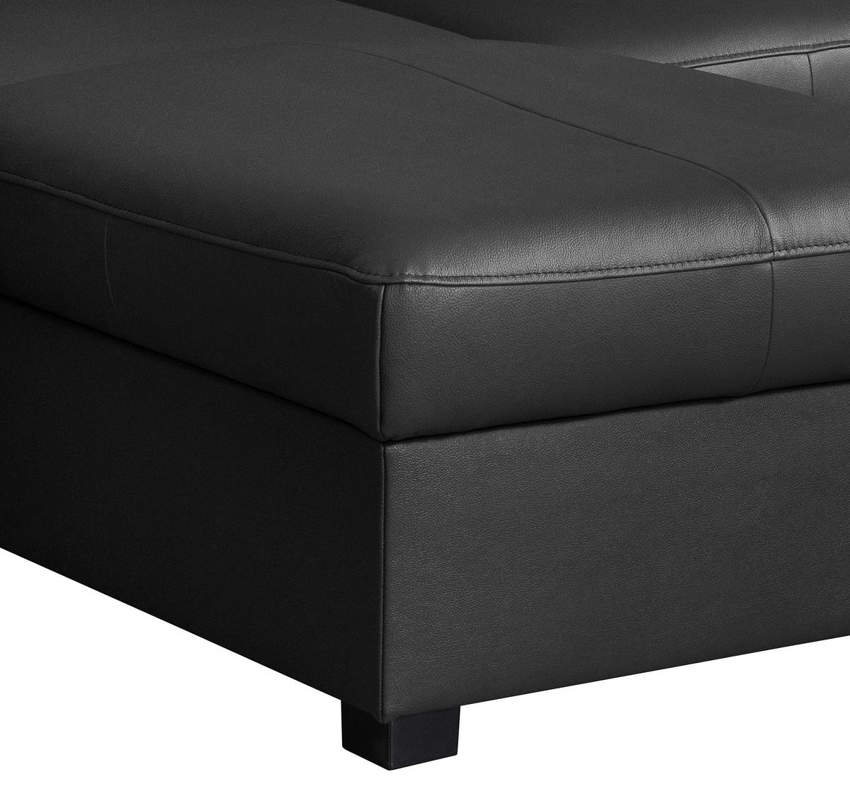 Ecksofa Tilo Schwarz S: 168 Cm - Schwarz, Design, Leder/Textil (168/227cm) - Livetastic