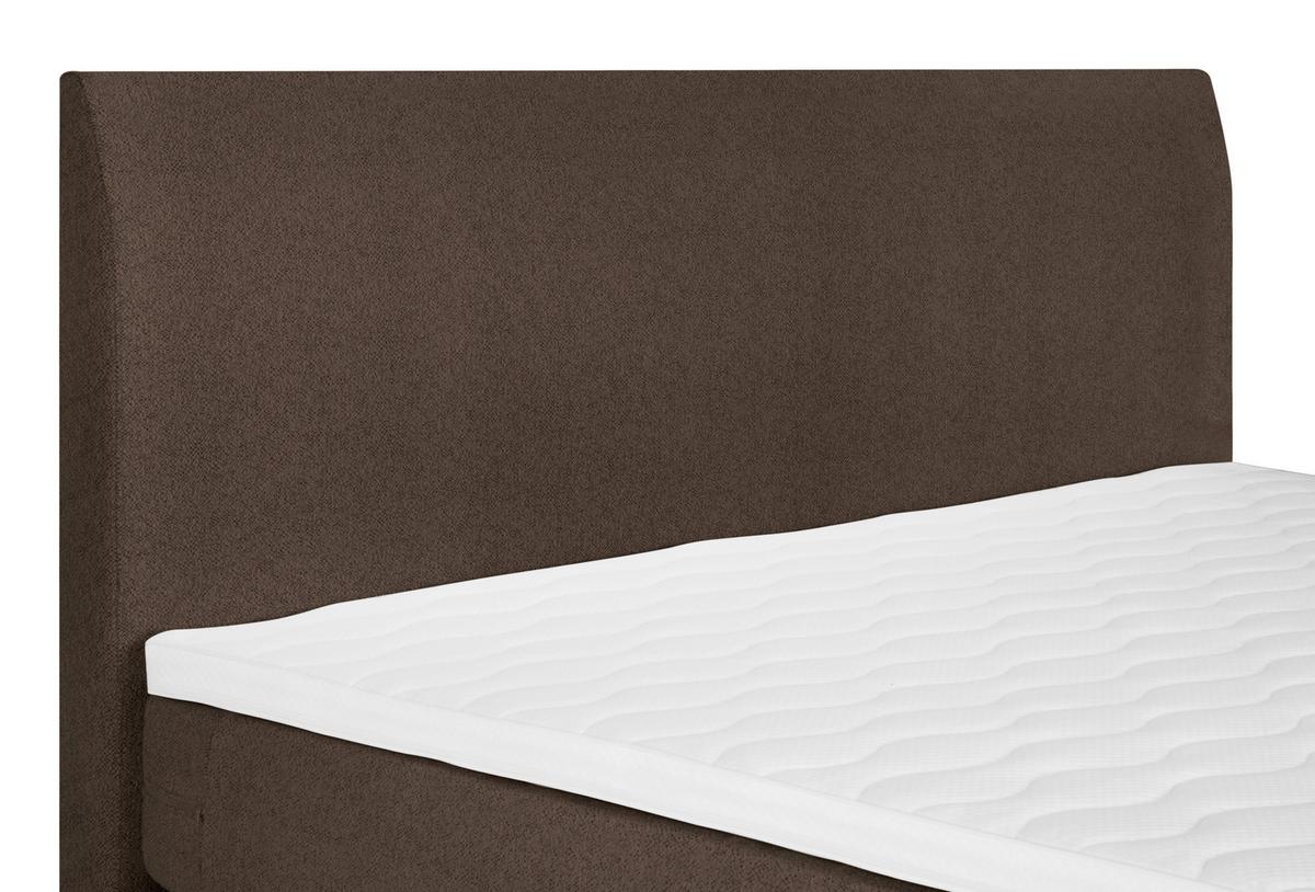 Boxspringbett Linz 140x200 cm Braun inkl. Topper - Schwarz/Braun, MODERN, Textil (140/200cm) - MID.YOU