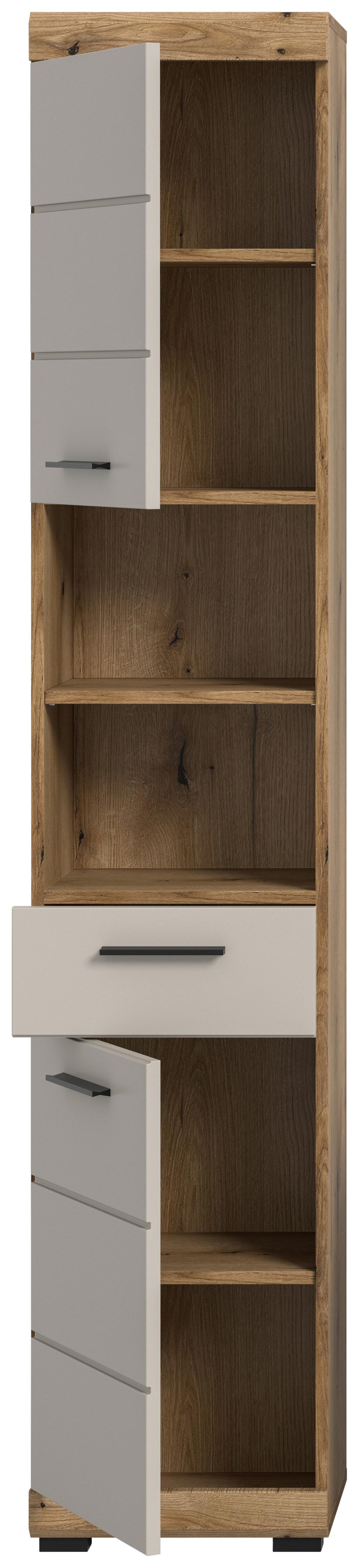 Hochschrank Scout Kaschmir/Naturfarben B: 37 cm - Kaschmir/Schwarz, MODERN, Holzwerkstoff (37/191/31cm) - MID.YOU