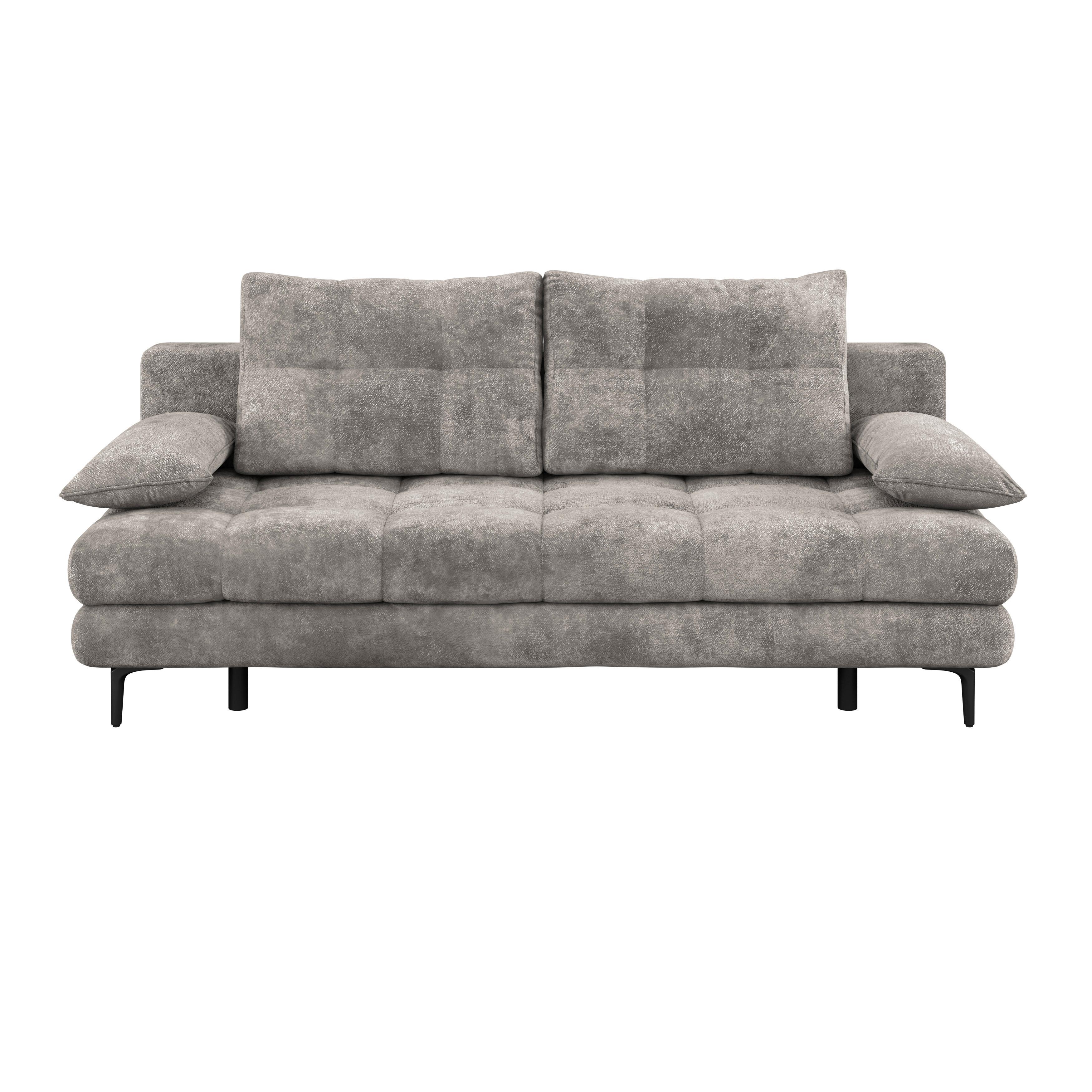 Schlafsofa Perla Grau B: 203 cm - Schwarz/Grau, KONVENTIONELL, Textil (203/94/96cm)