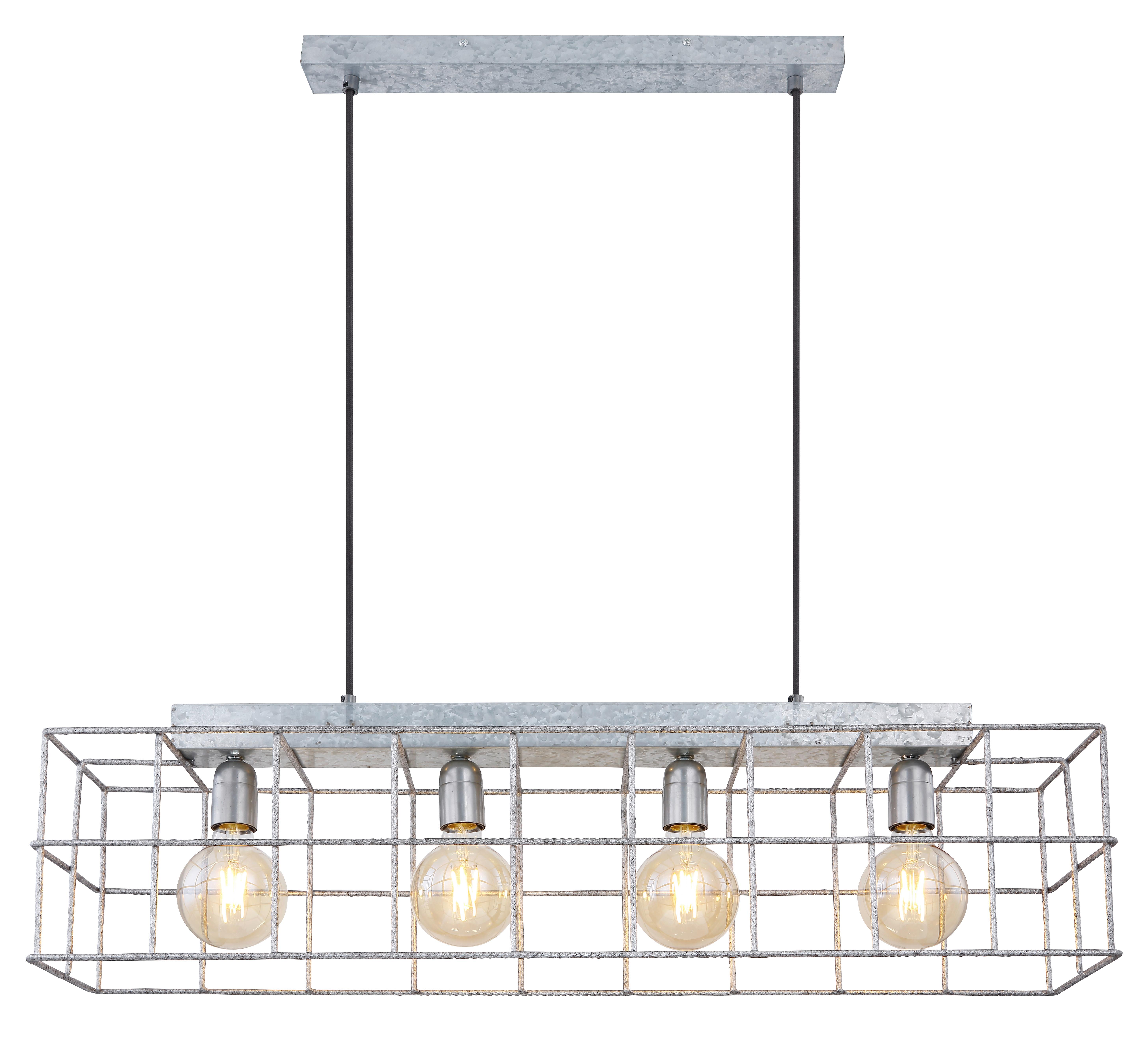 Hängeleuchte Merril H: 150 Cm 4-Flammig Zinkfarben