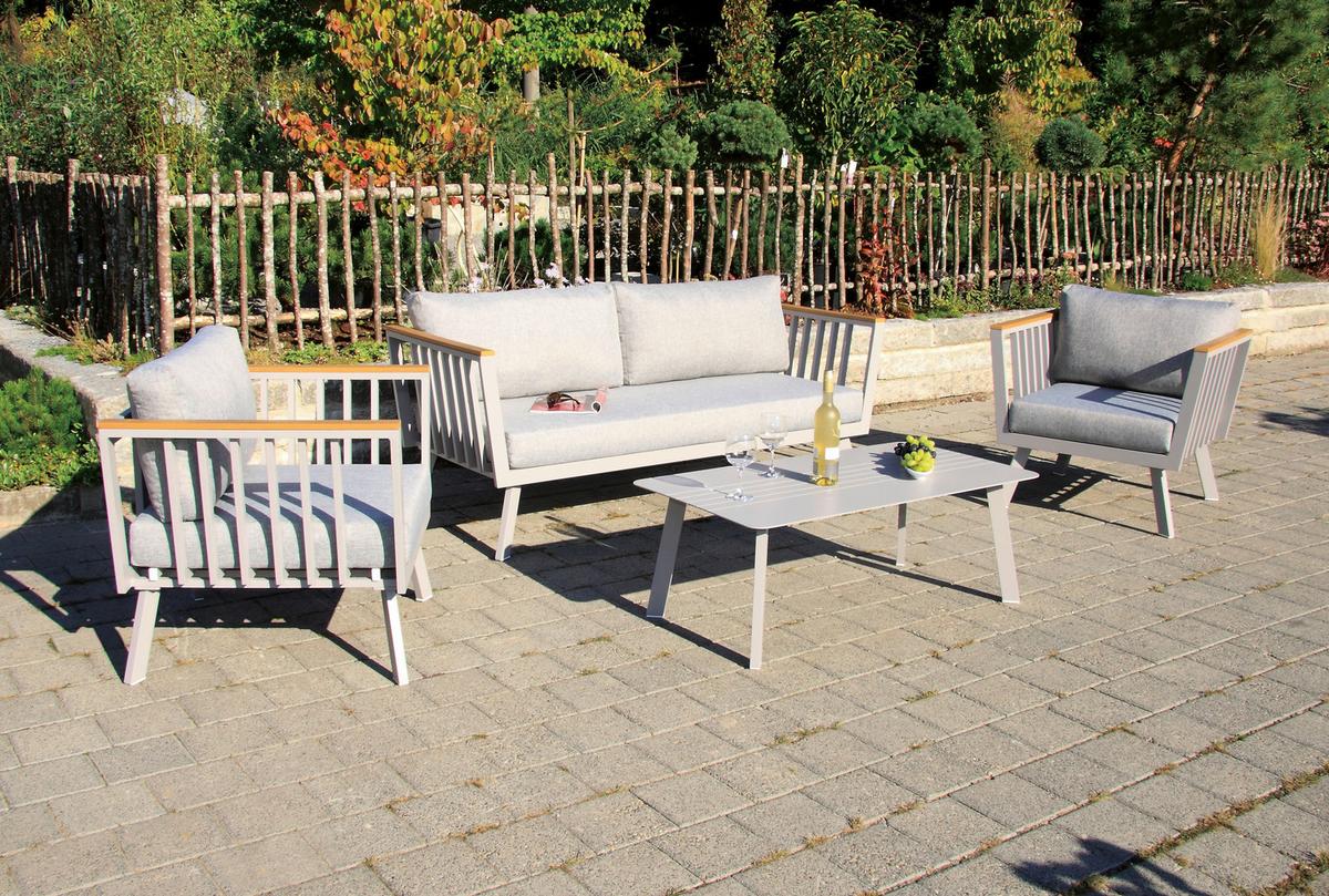 Loungegarnitur Gondola - Taupe/Grau, MODERN, Kunststoff/Textil (175/70/72cm) - Acamp