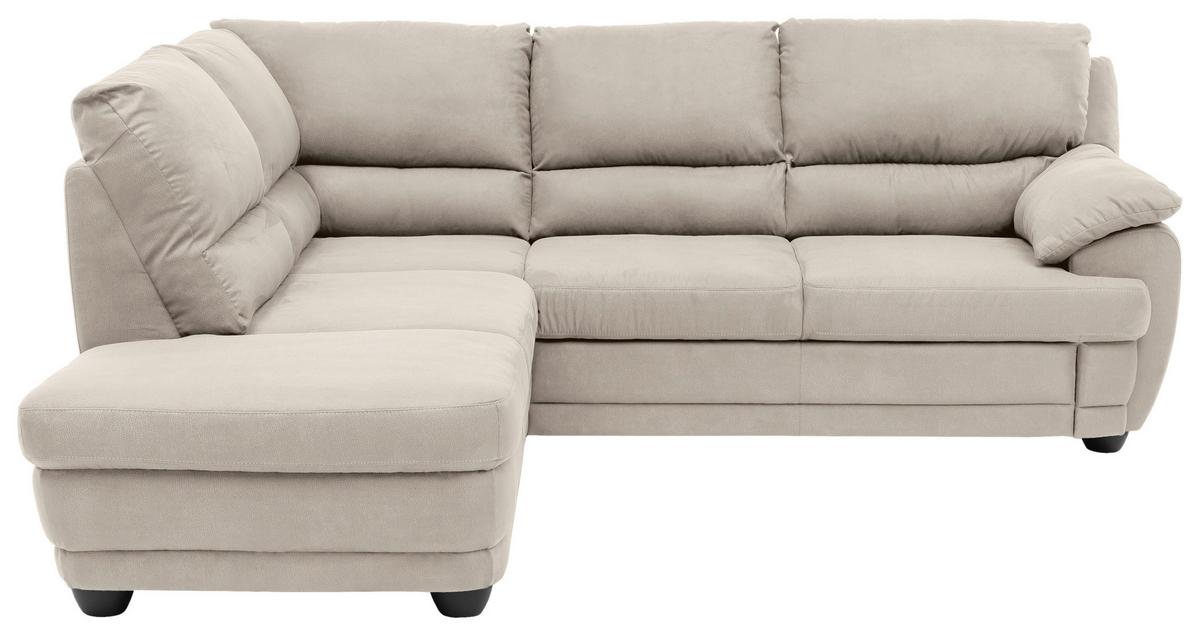 Ecksofa Nebolo Sandfarben Mikrofaser - Sandfarben, Design, Textil (225/245cm) - Livetastic