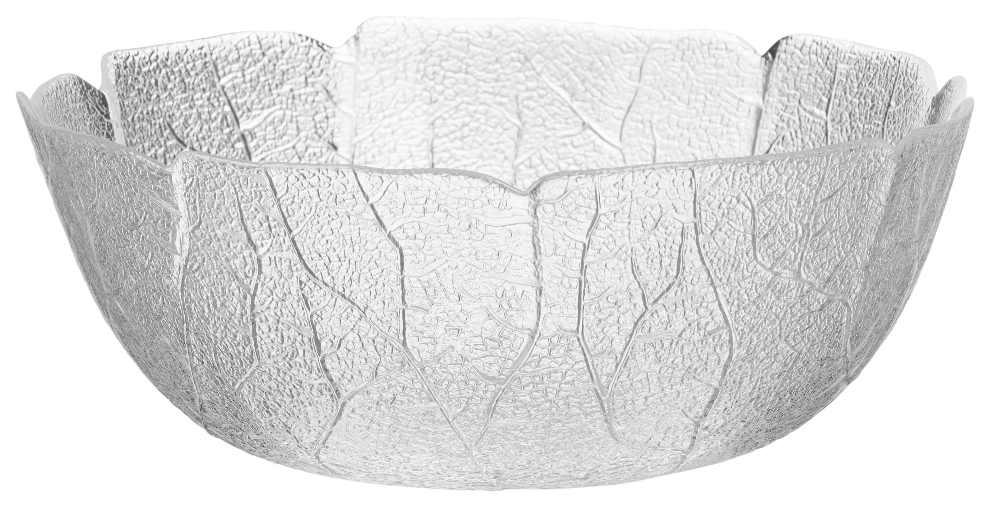 Tál Levél Minta - átlátszó, Basics, Üveg (23/8,8cm)