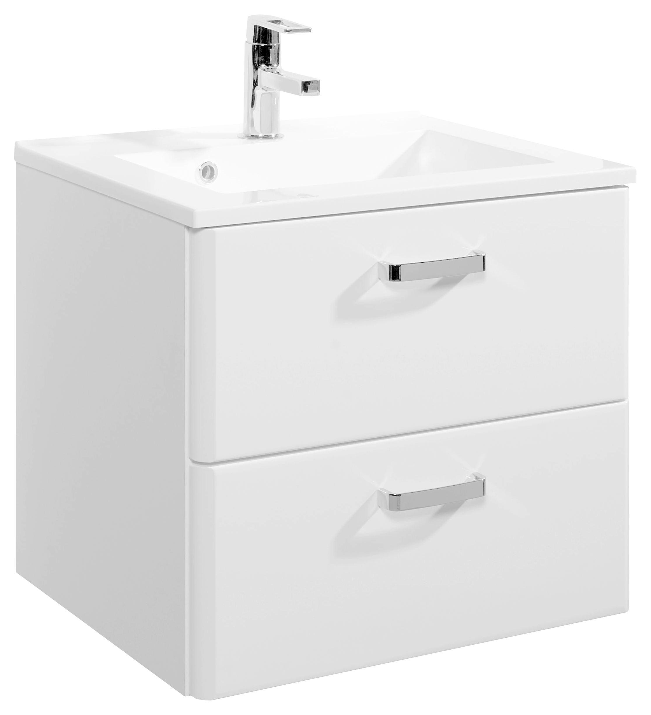 Waschtischkombi Phönix 60 cm Weiß - Weiß, MODERN, Holzwerkstoff/Kunststoff (60/54/48cm)