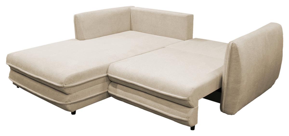 Ecksofa Vivaldi Beige S: 201x240 cm - Beige/Schwarz, Design, Textil (200/250cm) - MID.YOU