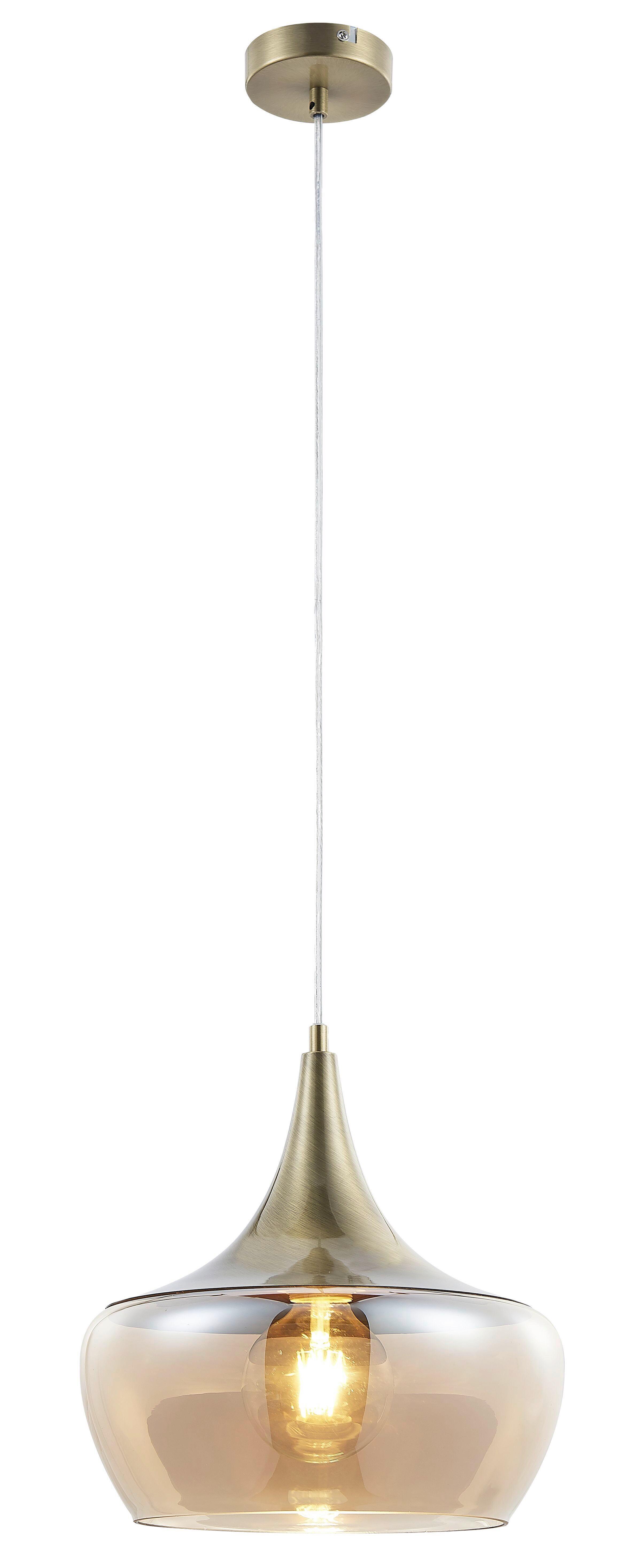 Hängeleuchte 30423023 Arola - Bernsteinfarben, Design, Glas/Metall (30/150cm) - Globo