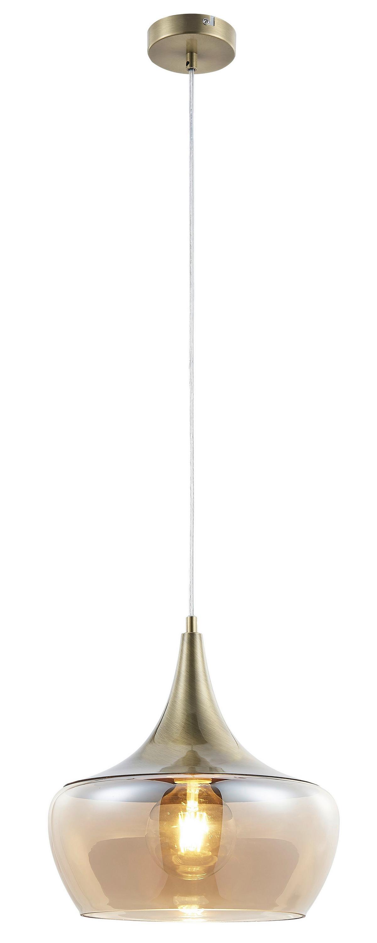 Hängeleuchte 30423023 Arola - Bernsteinfarben, Design, Glas/Metall (30/150cm) - Globo