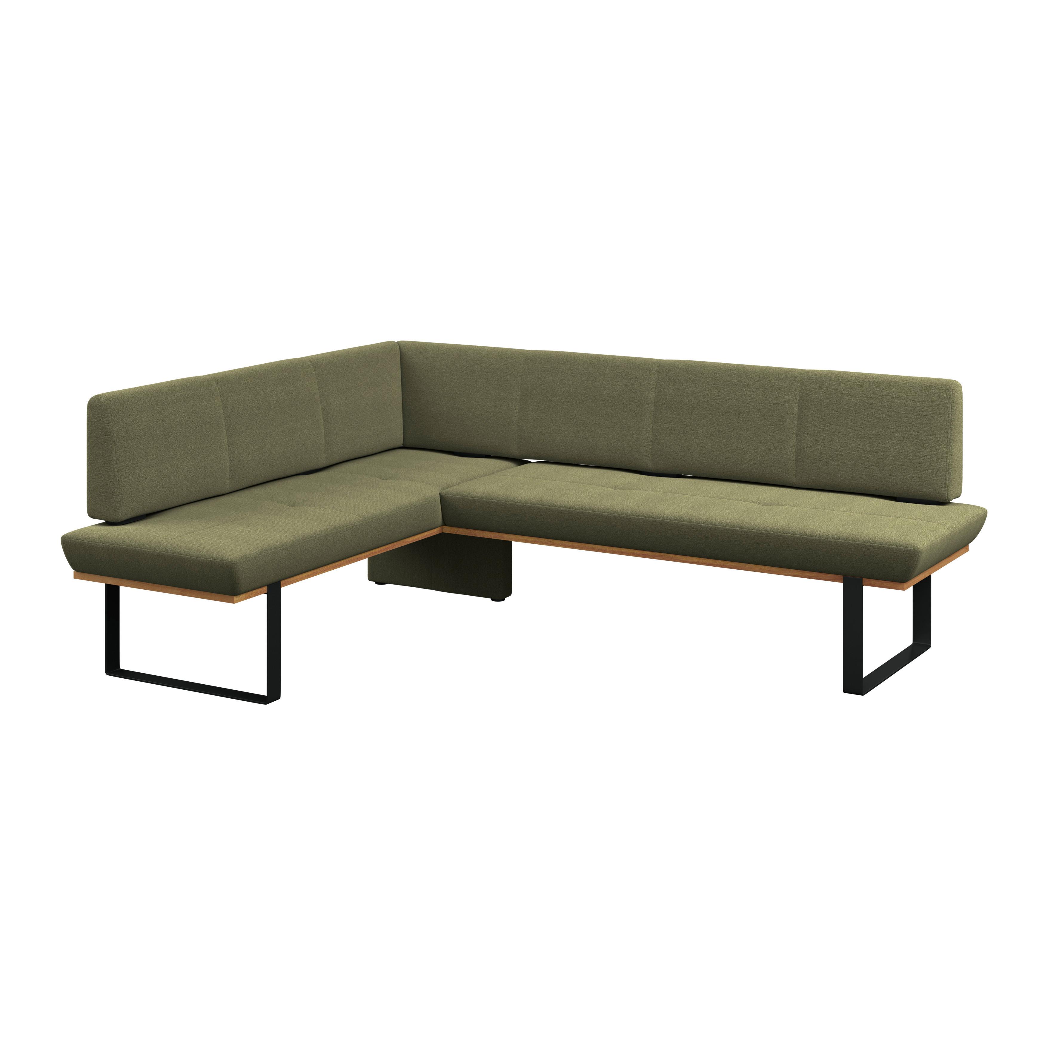 Eckbank Tristan Webstoff grün, S:175x225cm - Schwarz/Grün, MODERN, Holz/Textil (175/225cm) - James Wood