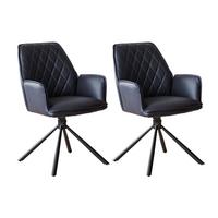 Armlehnstuhl-set Dunkelblau B: 59 Cm - Schwarz/Dunkelblau, MODERN, Textil/Metall (59/89/63cm) - Livetastic