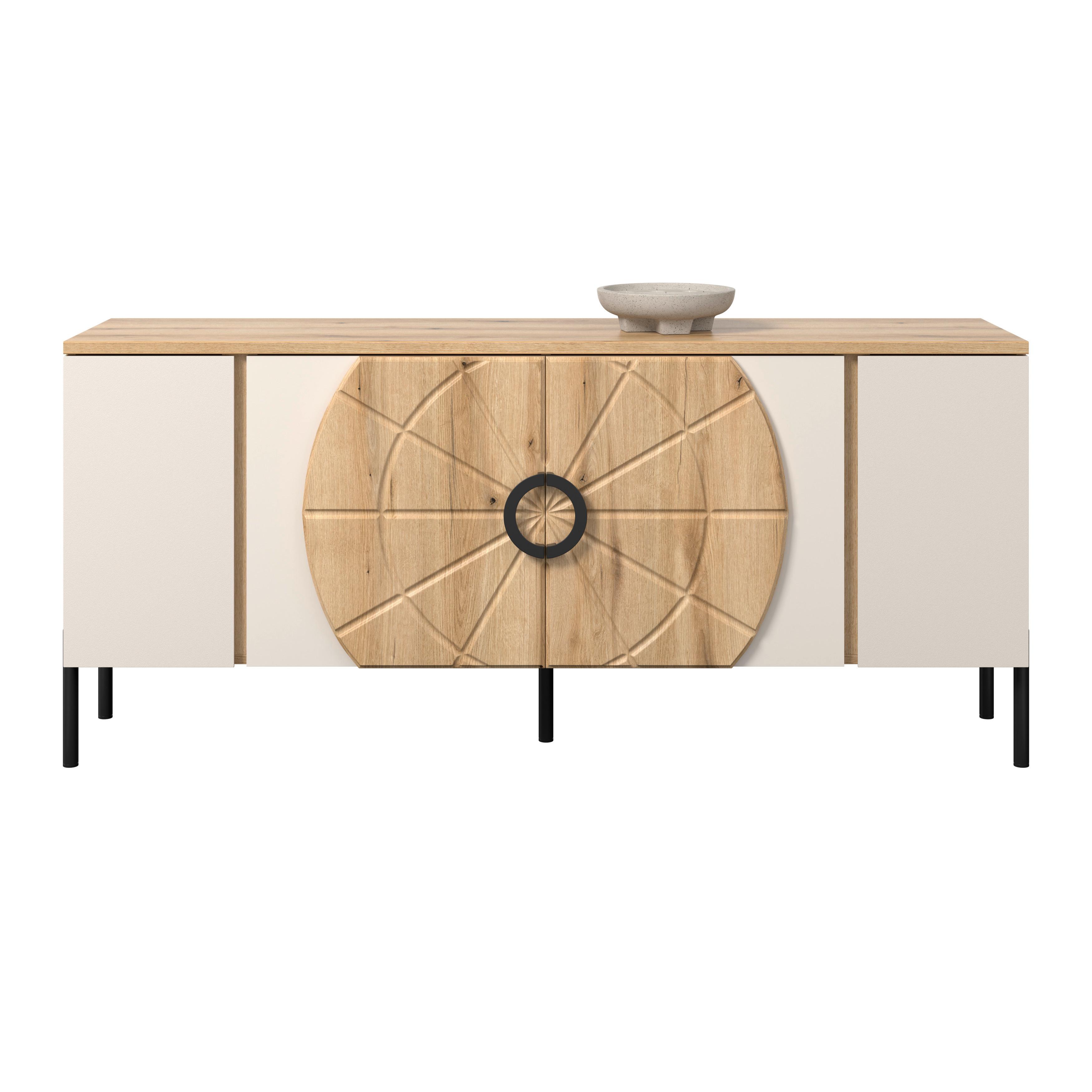Phonotisch Hong Kong Eichefarben Kaschmir B: 160 cm - Kaschmir/Eichefarben, Trend, Holzwerkstoff (160/71,9/37,5cm)