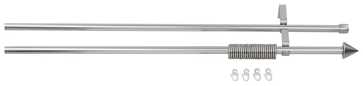 Rundstangengarnitur 2-Lfg Anja Silber/Metall  L: 240 cm - Silberfarben, KONVENTIONELL, Metall (240cm) - Ondega