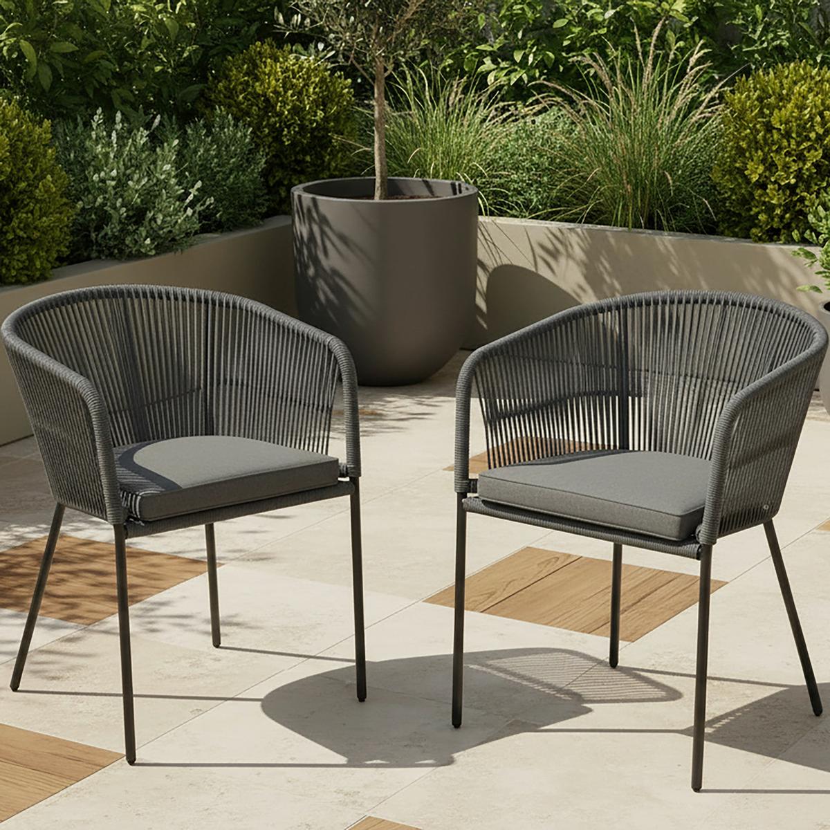 SADA ZAHRADNÍCH KŘESEL VICTOR - tmavě šedá, Moderní, kov/textil (56/78/59cm) - Bessagi Garden