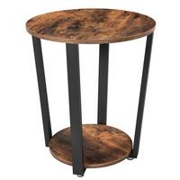 Beistelltisch Rund Mit Ablagefach, Braun, Schwarz - Schwarz/Braun, Trend, Holzwerkstoff/Metall (50/50/57cm) - Boxxx
