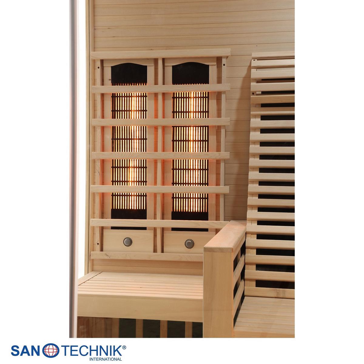 INFRAROTKABINE Carbon Naturfarben B: 150 cm - Naturfarben, KONVENTIONELL, Holz (150/150/195cm) - Sanotechnik