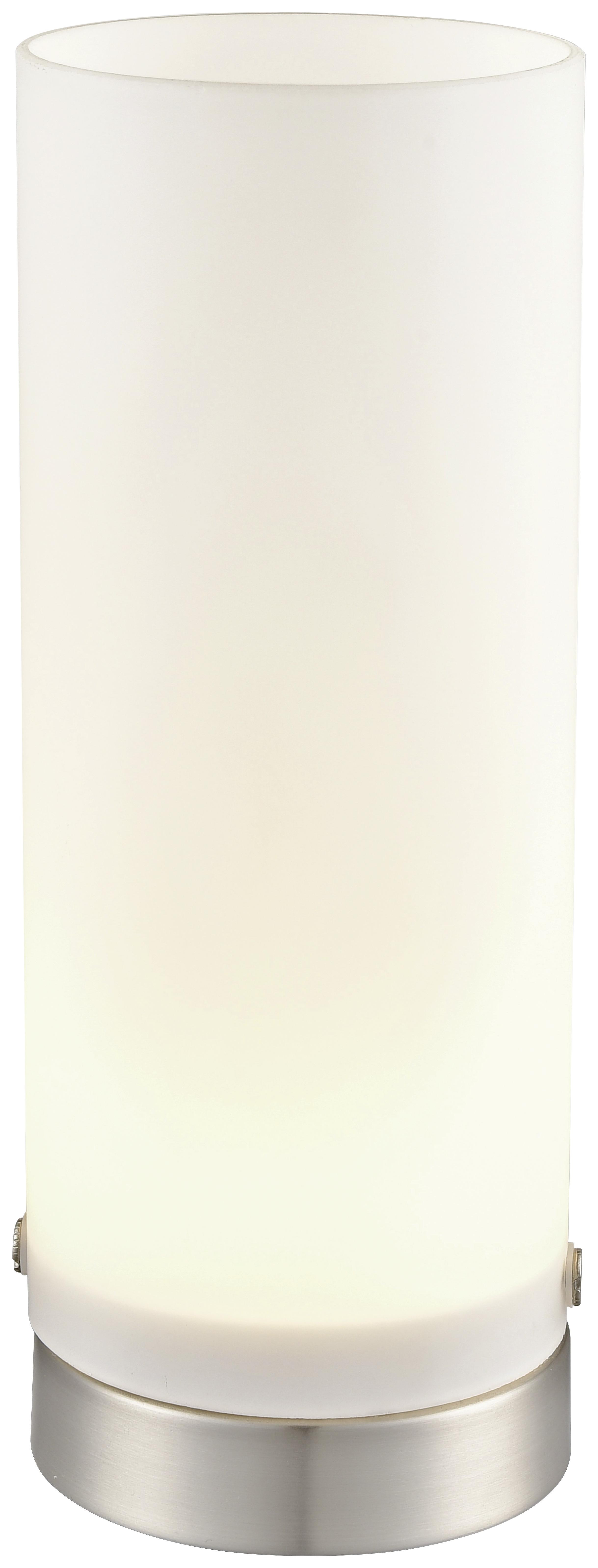 Led Tischlampe Simone Dimmbar Silber/Weiß mit Touchdimmer - Silberfarben/Weiß, ROMANTIK / LANDHAUS, Glas/Metall (8/21cm) - James Wood