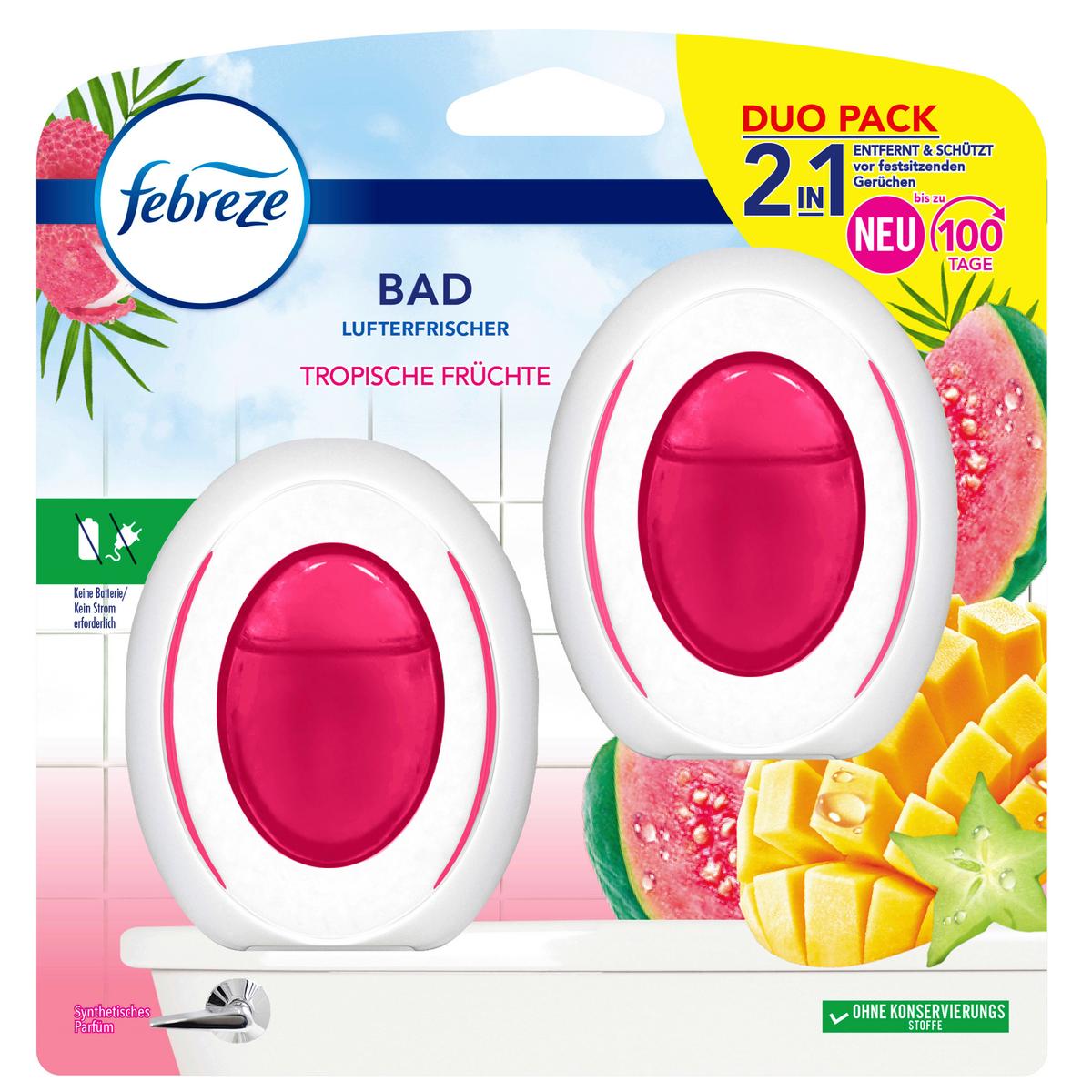 Lufterfrischer Febreze Bad Tropische Früchte - Blau/Rosa, KONVENTIONELL, Kunststoff (15,8/16,4/4,4cm) - Febreze