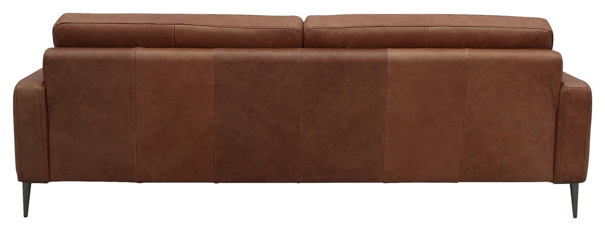 3,5-Sitzer Spring, Dunkelbraun B: 207 cm - Dunkelbraun/Schwarzchrom, Design, Leder (207/85/92cm) - Livetastic