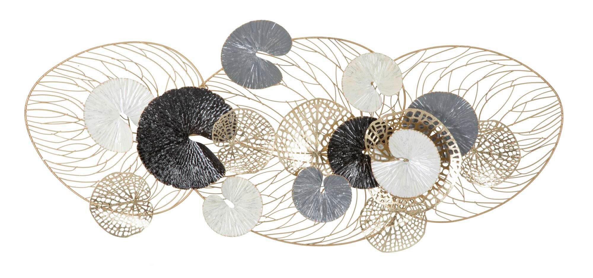 Wanddeko Luxy Gold/Weiß/Grau/Schwarz B:124cm - Goldfarben/Schwarz, Basics, Metall (124/55/9.5cm)