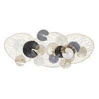 Wanddeko Luxy Gold/Weiß/Grau/Schwarz B:124cm - Goldfarben/Schwarz, Basics, Metall (124/55/9.5cm)