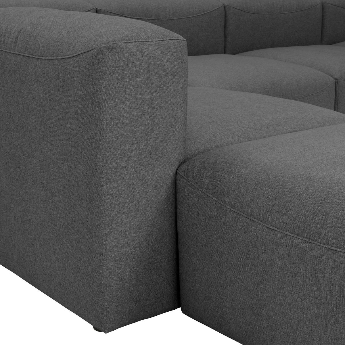 Wohnlandschaft Lena Anthrazit Flachgewebe - Anthrazit, Design, Textil (250/350/235cm) - Max Winzer