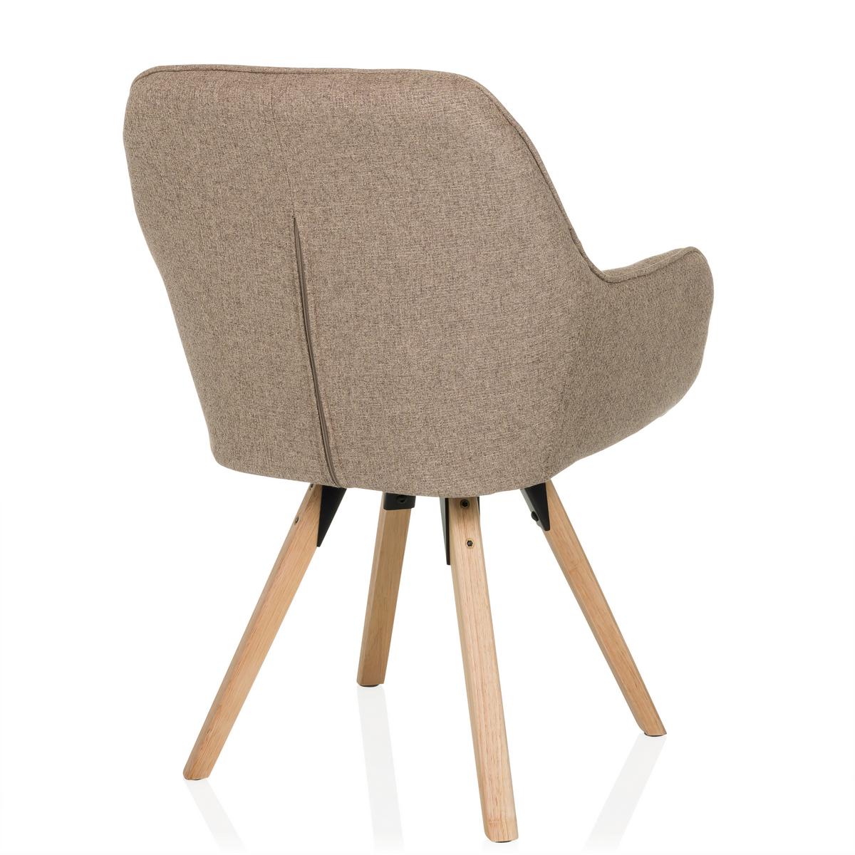 Armlehnstuhl Scandi Ted Beige B: 56 cm - Beige/Buchefarben, MODERN, Holz/Textil (56/84/62cm) - MID.YOU