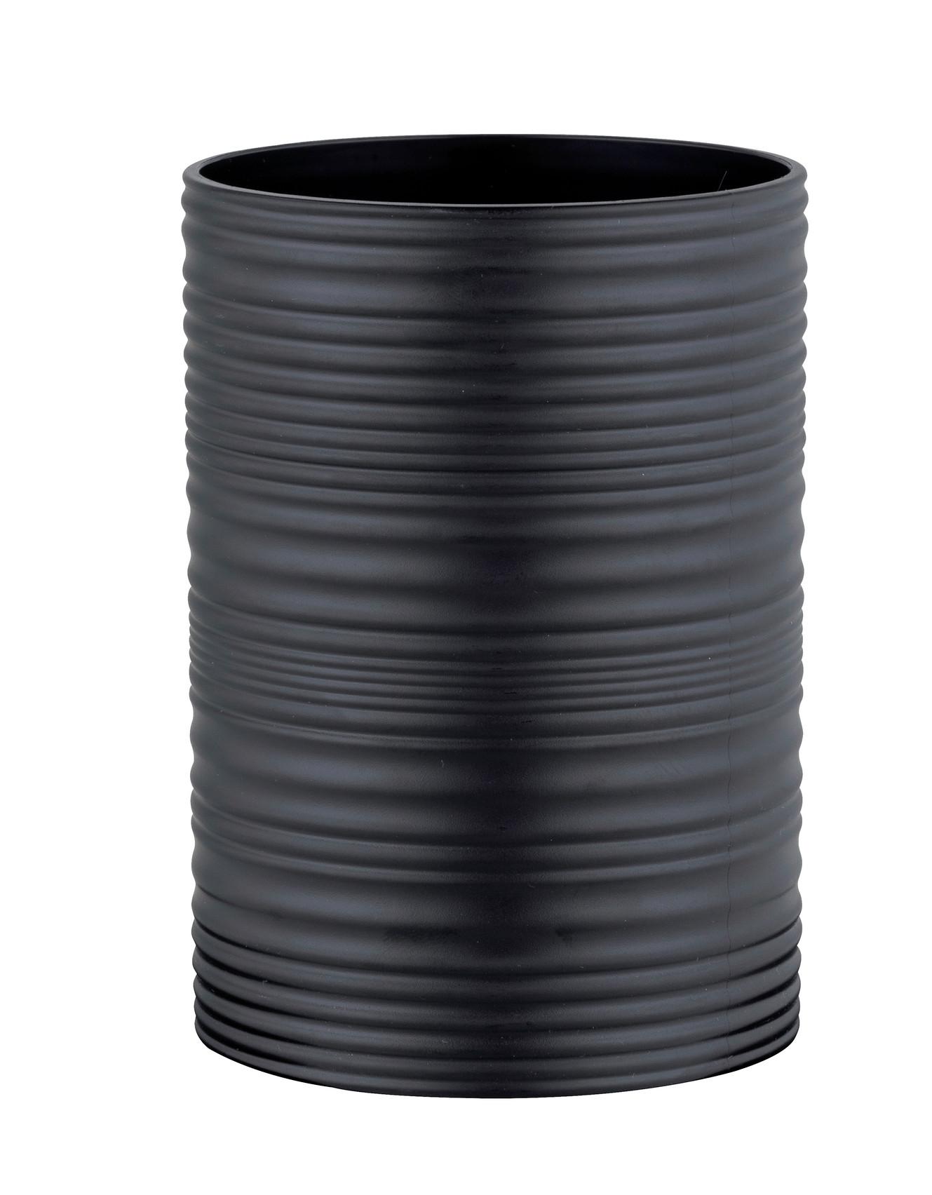 Zahnputzbecher Lyon Schwarz B: 7,5 cm - Schwarz, Trend, Kunststoff (7,5/10,5/7,5cm)