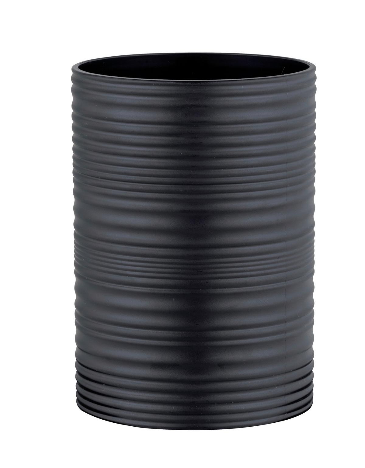 Zahnputzbecher Lyon Schwarz B: 7,5 cm - Schwarz, Trend, Kunststoff (7,5/10,5/7,5cm)