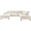 Ecksofa, Sitzvorzug Elektrisch Sano, Creme, 180x337x200 cm - Creme/Schwarz, MODERN, Textil (180/337/200cm) - Livetastic