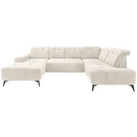 Ecksofa, Sitzvorzug Elektrisch Sano, Creme, 180x337x200 cm - Creme/Schwarz, MODERN, Textil (180/337/200cm) - Livetastic