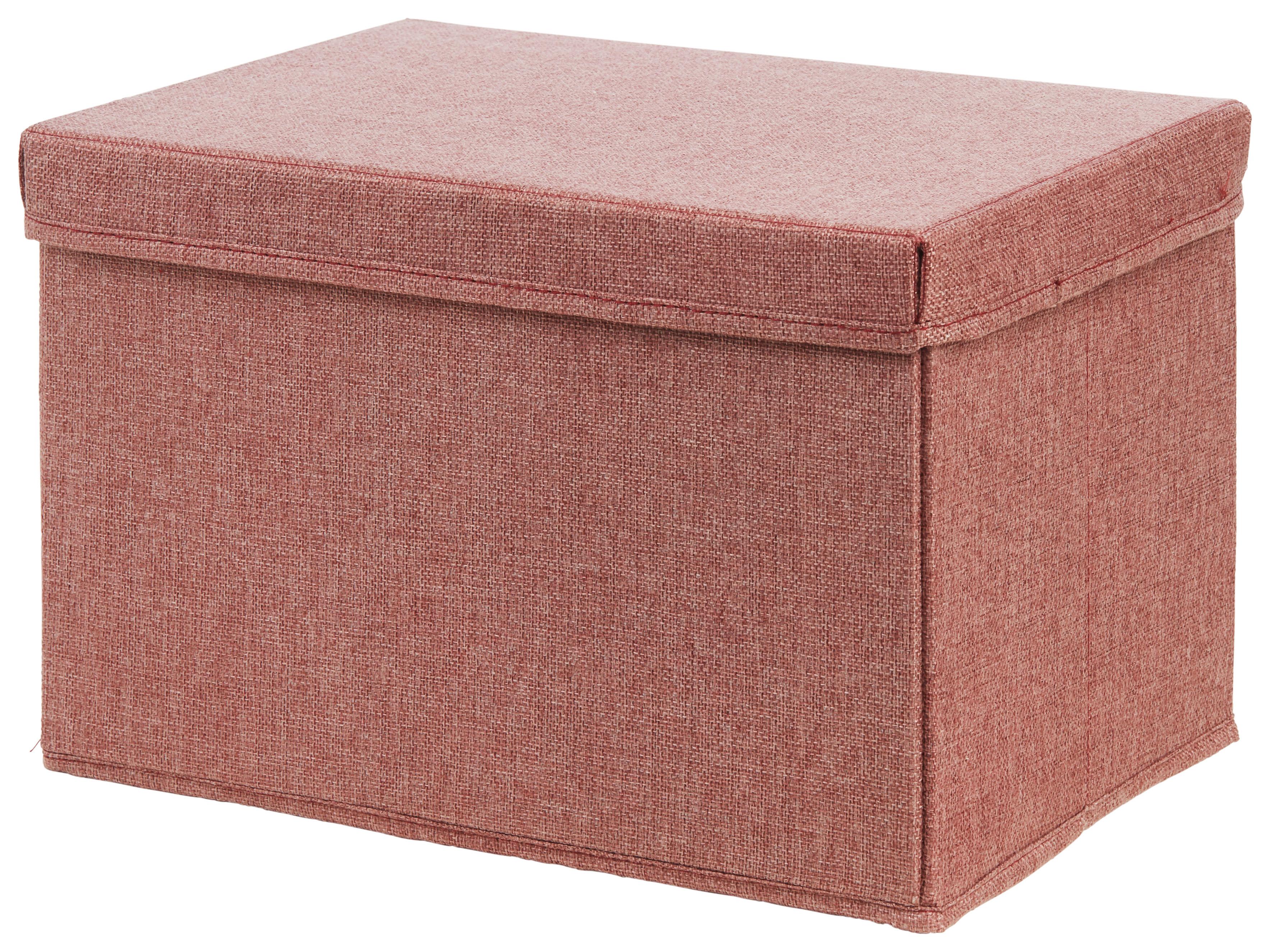 Skládací Krabice Cindy - Ca. 23l -Ext- - červenohnědá, Moderní, karton/textil (38/26/24cm) - Premium Living
