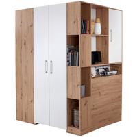 Eckschrank Begehbar Mit Regal 150cm Box, Eiche Dekor/weiß - Weiß/Eiche Artisan, MODERN, Holzwerkstoff (150/205/120cm) - Ondega