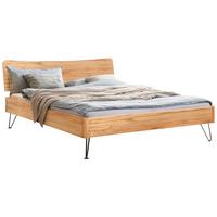 Bett Locarno Buchefarben 140x200 Cm - Anthrazit/Buchefarben, MODERN, Holz (140/200cm) - Hasena