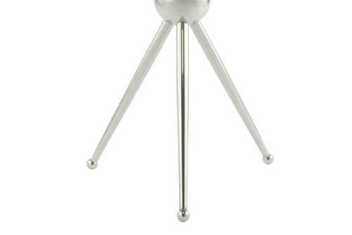 Beistelltisch Mit Glasplatte Rund Ontario, Grau/silber - Silberfarben/Grau, MODERN, Glas/Metall (46/46/52cm) - Kayoom