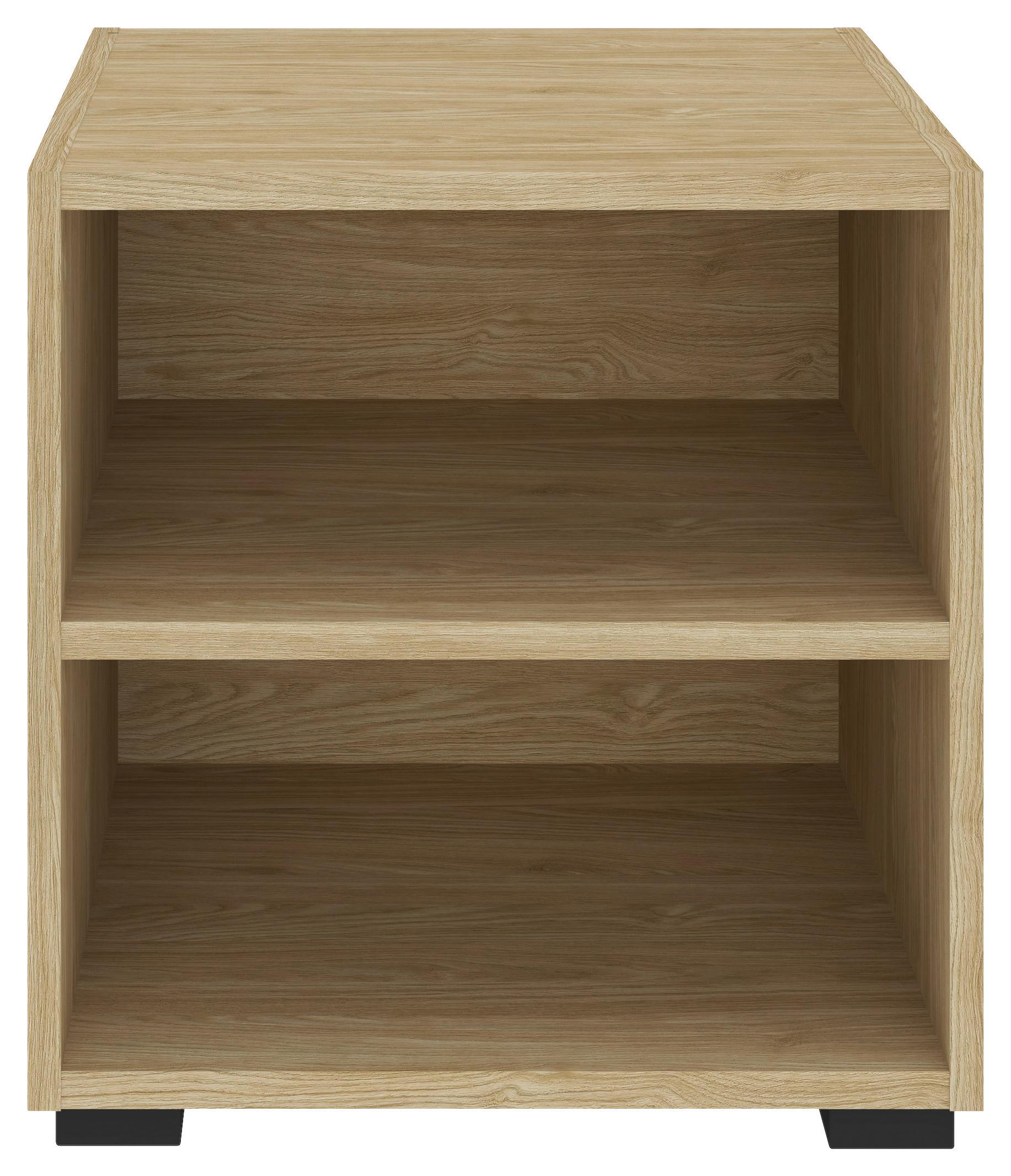 Regal Unit Elements Mini B: ca. 45,6 cm Eichefarben - Eichefarben/Schwarz, MODERN, Holzwerkstoff (45,6/44,8/40cm) - Ondega