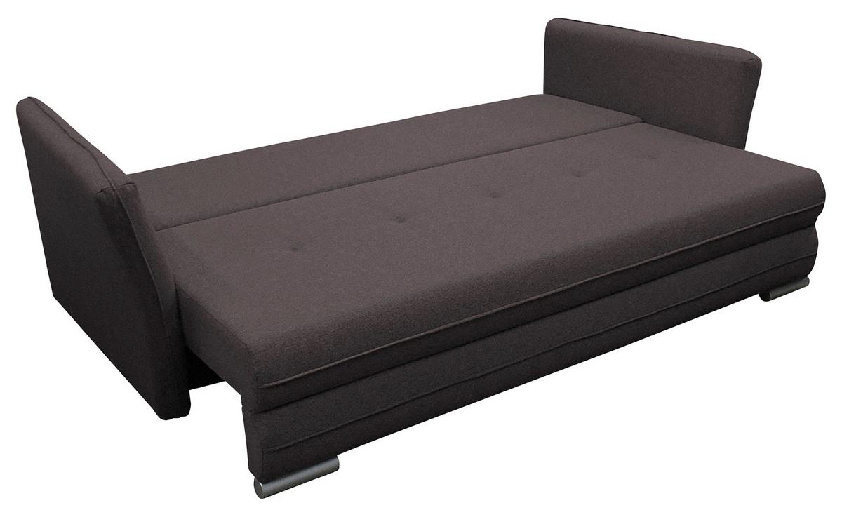 2-sitzer-sofa Mit Schlaffunkt. Modi Und Bettkasten Braun - Dunkelbraun/Silberfarben, Design, Textil (235/83/106cm) - MID.YOU
