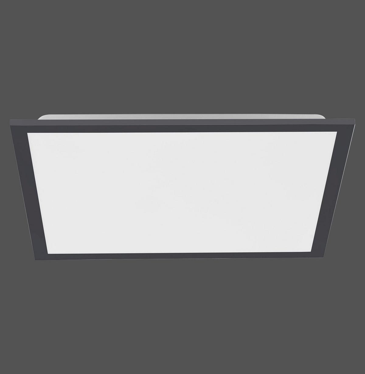 Led-deckenleuchte Flat L: 44,5 Cm Dimmbar Mit Fernbedienung - Schwarz, Basics, Kunststoff/Metall (44,5/44,5/7cm)