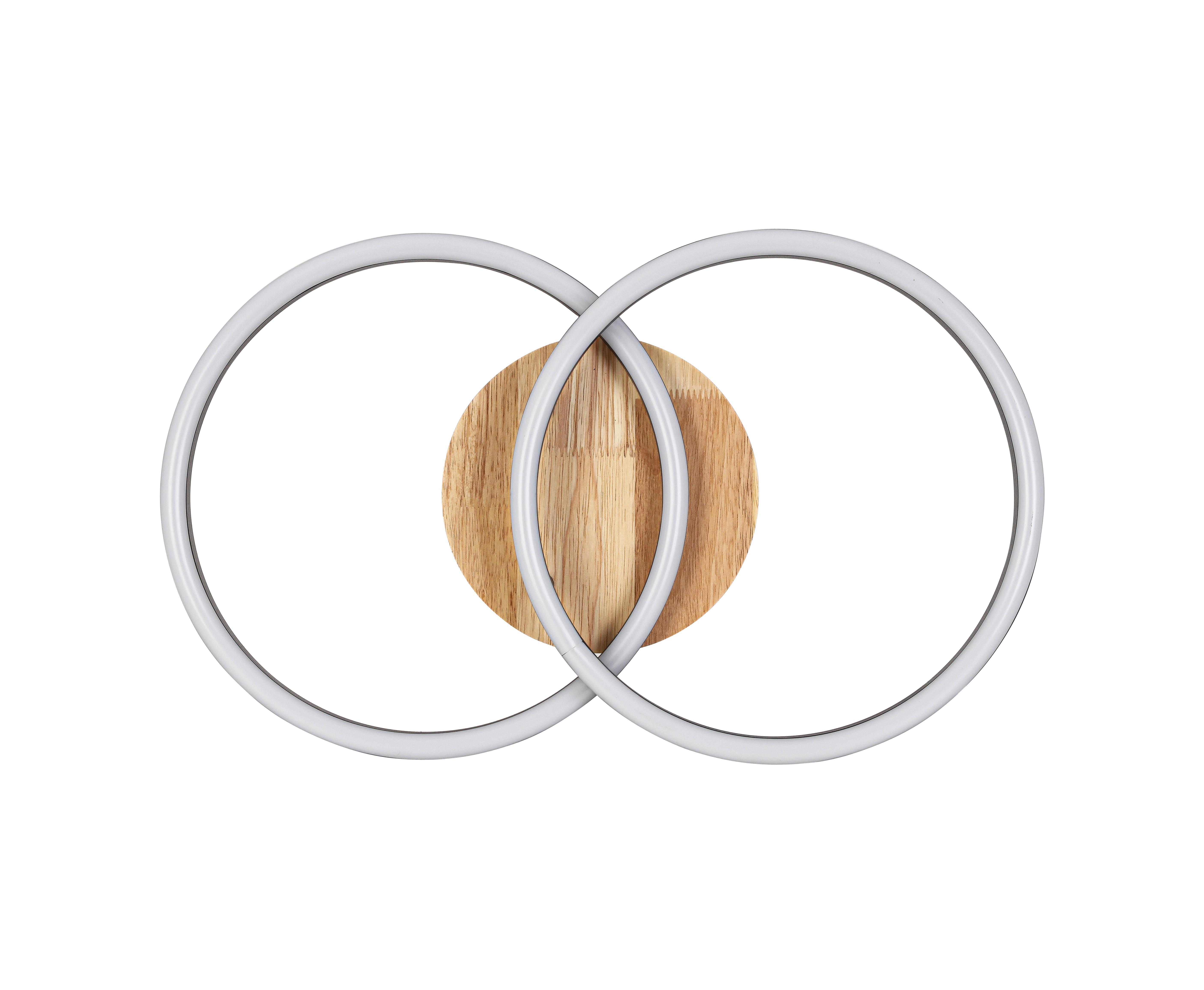 LED-Deckenleuchte Karo - Eichefarben/Schwarz, MODERN, Holz/Kunststoff (50/30/8,5cm) - Luca Bessoni