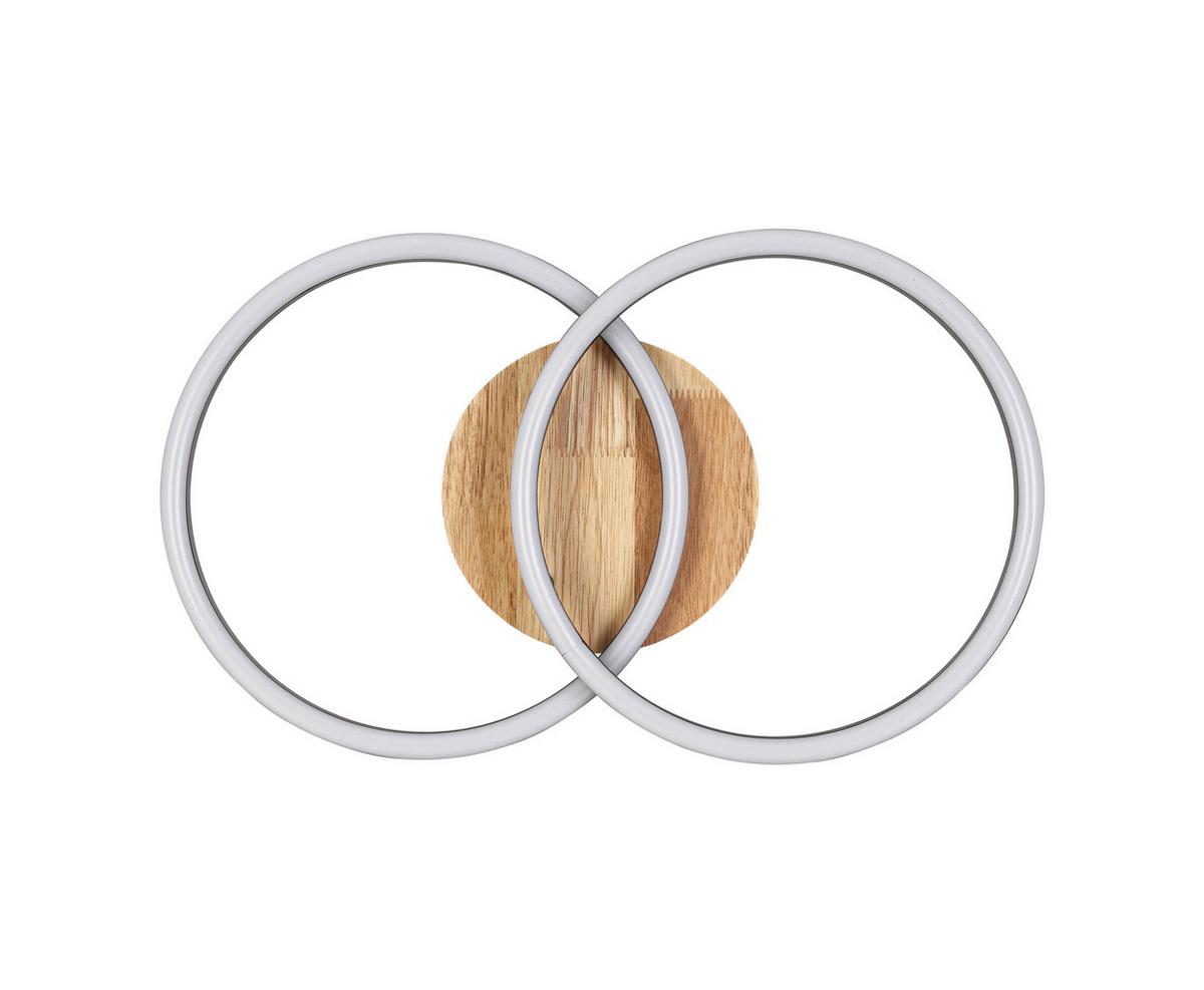 LED-Deckenleuchte Karo - Eichefarben/Schwarz, MODERN, Holz/Kunststoff (50/30/8,5cm) - Luca Bessoni