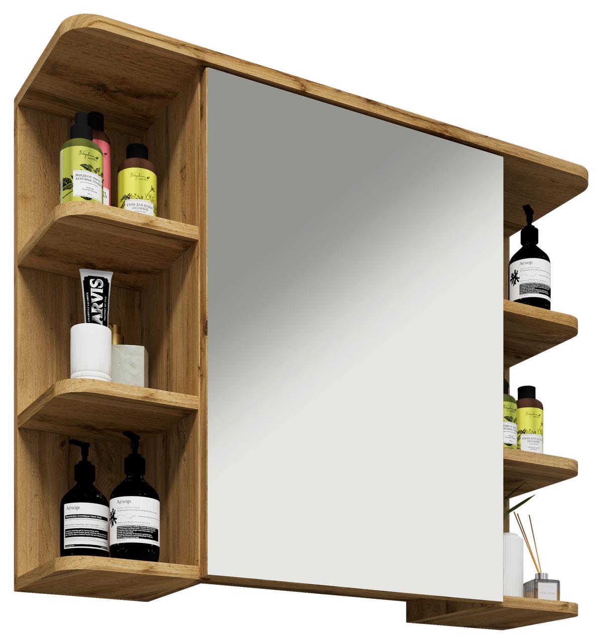 Spiegelschrank Nilosi - Honigeiche, MODERN, Glas/Holzwerkstoff (80/64/21cm) - MID.YOU