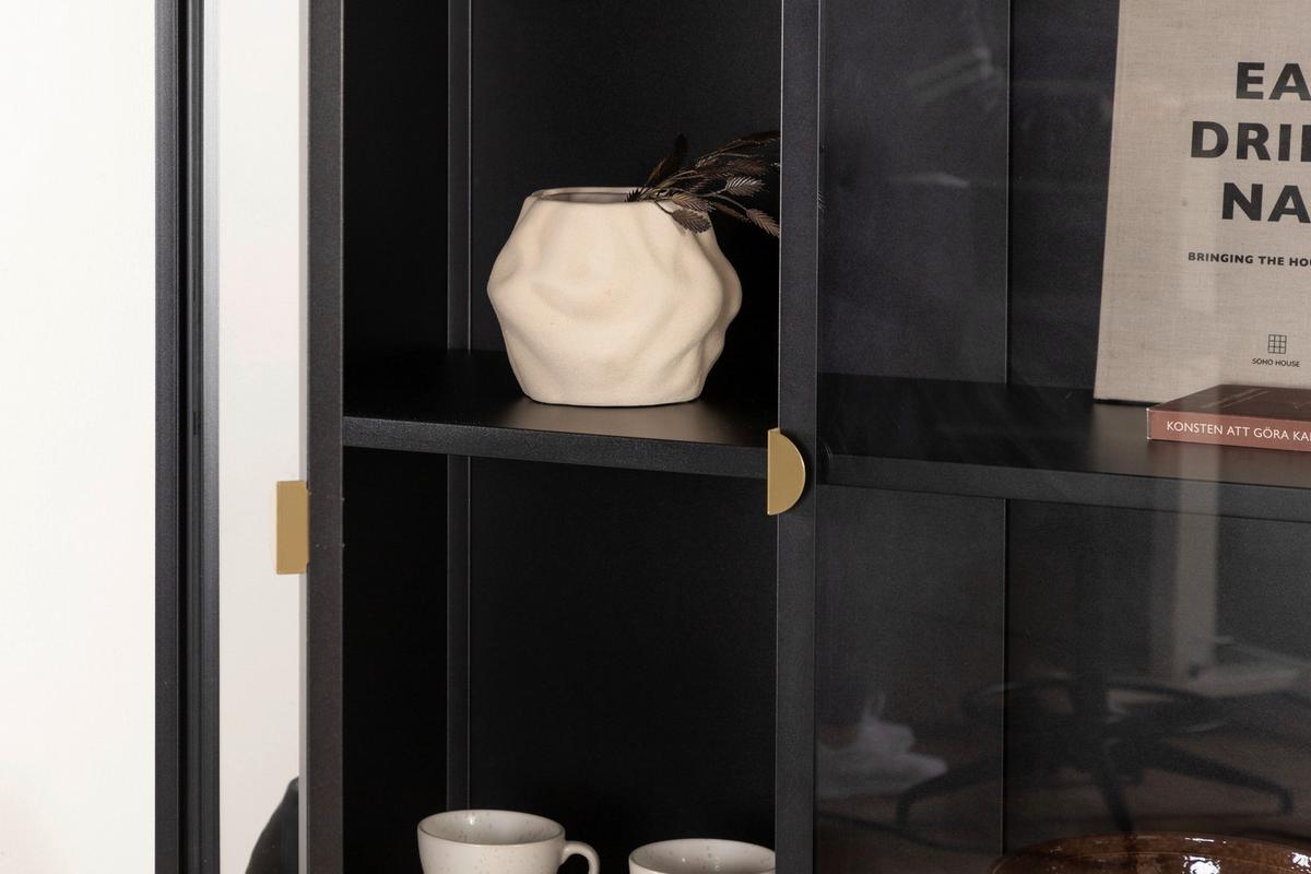 Sideboard Piring Schwarz B: 90 Cm - Schwarz, Design, Metall (90/190/40cm) - Livetastic