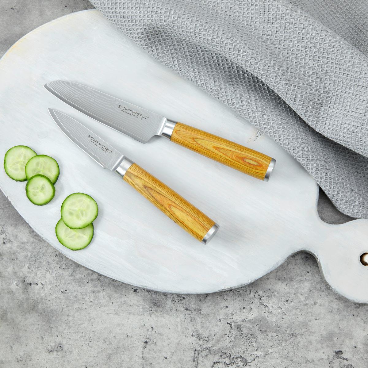 Messerset Aleyna 2 -Teilig. Crv-Stahl Klinge ca. 19,7 cm - Silberfarben/Braun, MODERN, Metall - Echtwerk